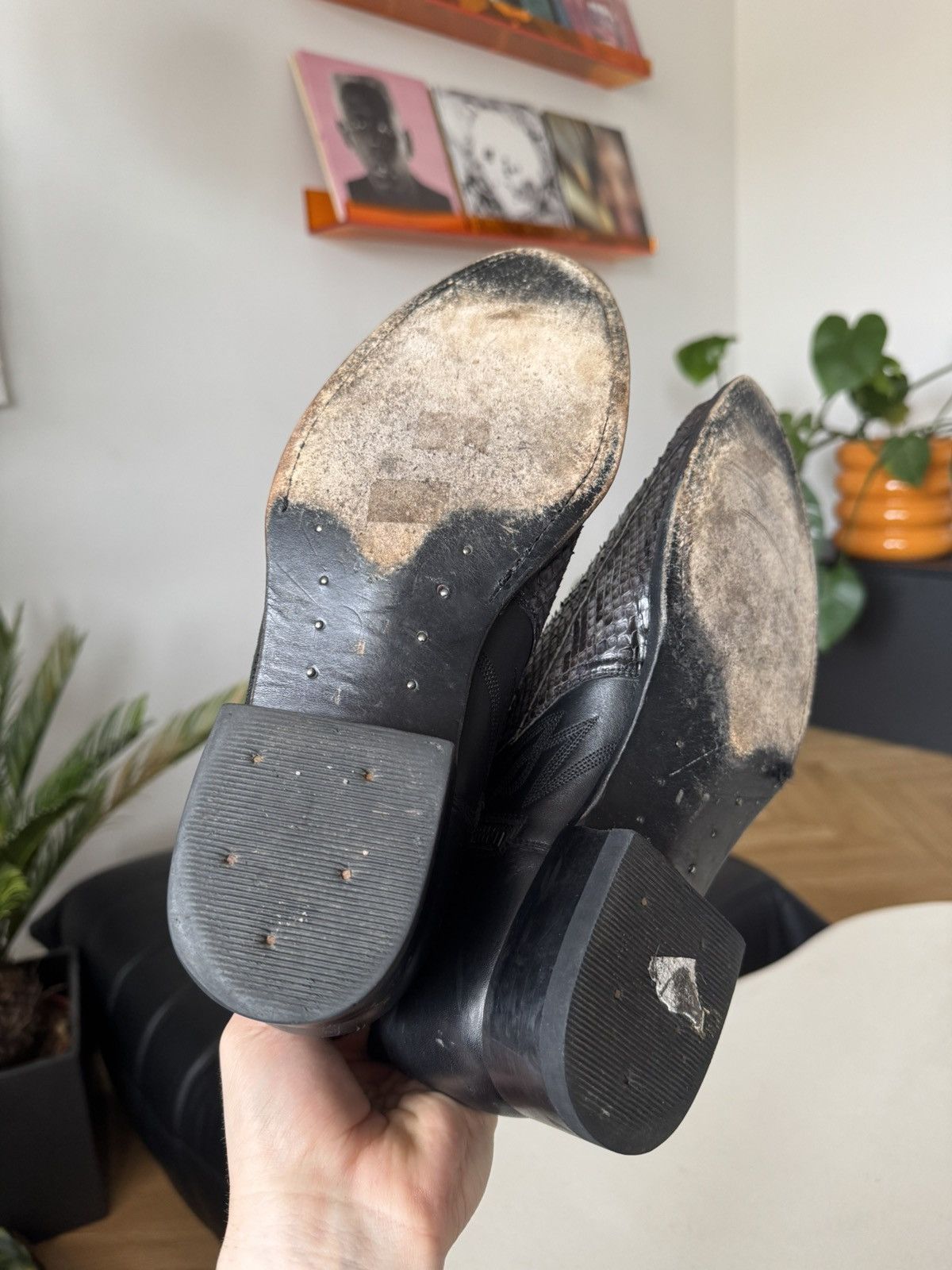 Leather Vintage Sendra Cowboy Leather Boots Washed Snake Skin Rare Size US 8 / EU 41 - 7 Thumbnail