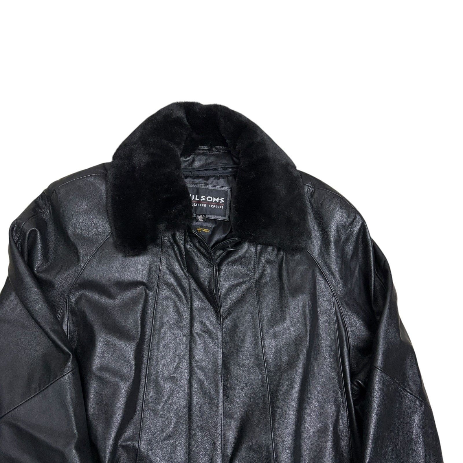 Wilsons Leather WILSONS LEATHER Faux Fur Leather Winter Trench Coat 2XL Size XXL / US 16-18 / IT 52-54 - 3 Thumbnail