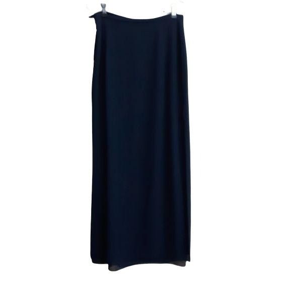 Vintage Vtg 80s JS Collections Formal Maxi Skirt Black Sz 8 Double S Size 30" / US 8 / IT 44 - 9 Thumbnail
