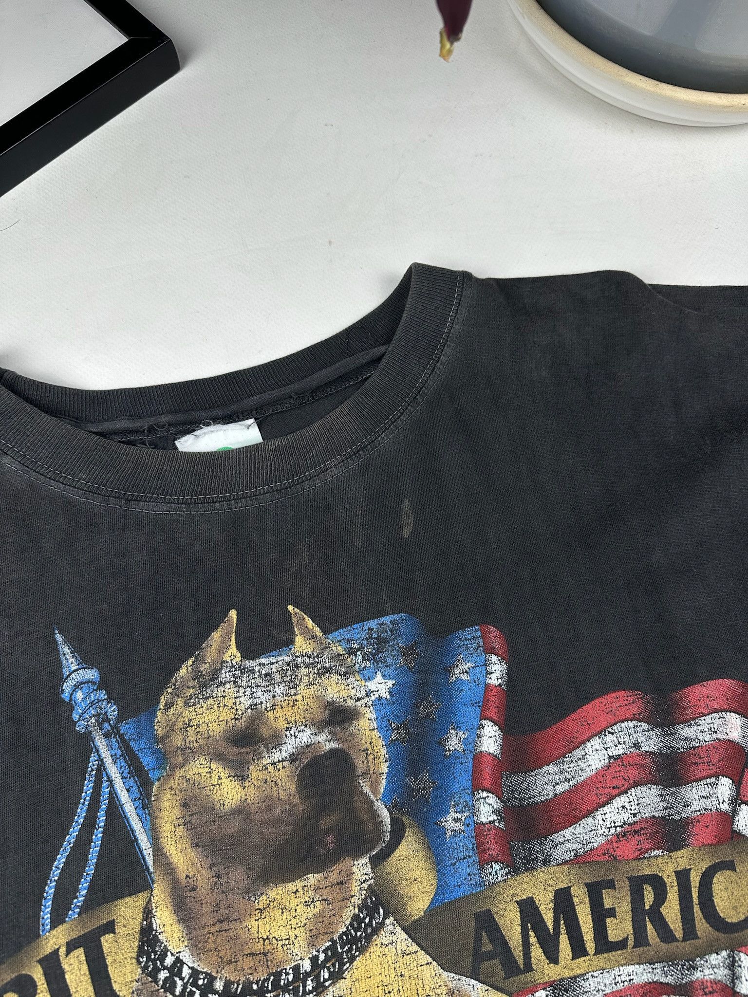 Vintage 90s Spirit of America Dog Graphic Vintage T-Shirt Size US XL / EU 56 / 4 - 8 Thumbnail