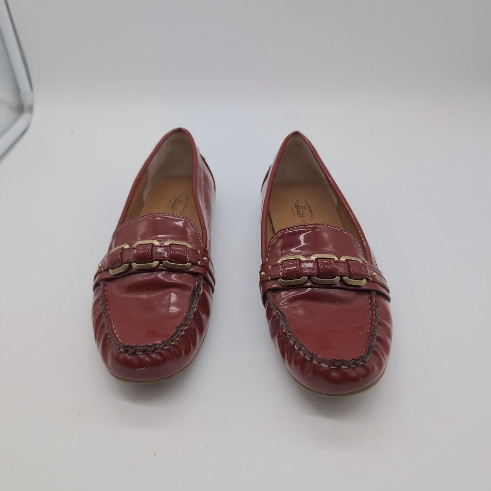 Bass Bass Betsy F15 Loafers Red with dark gold buckles sz 8 Size US 8 / IT 38 - 3 Thumbnail