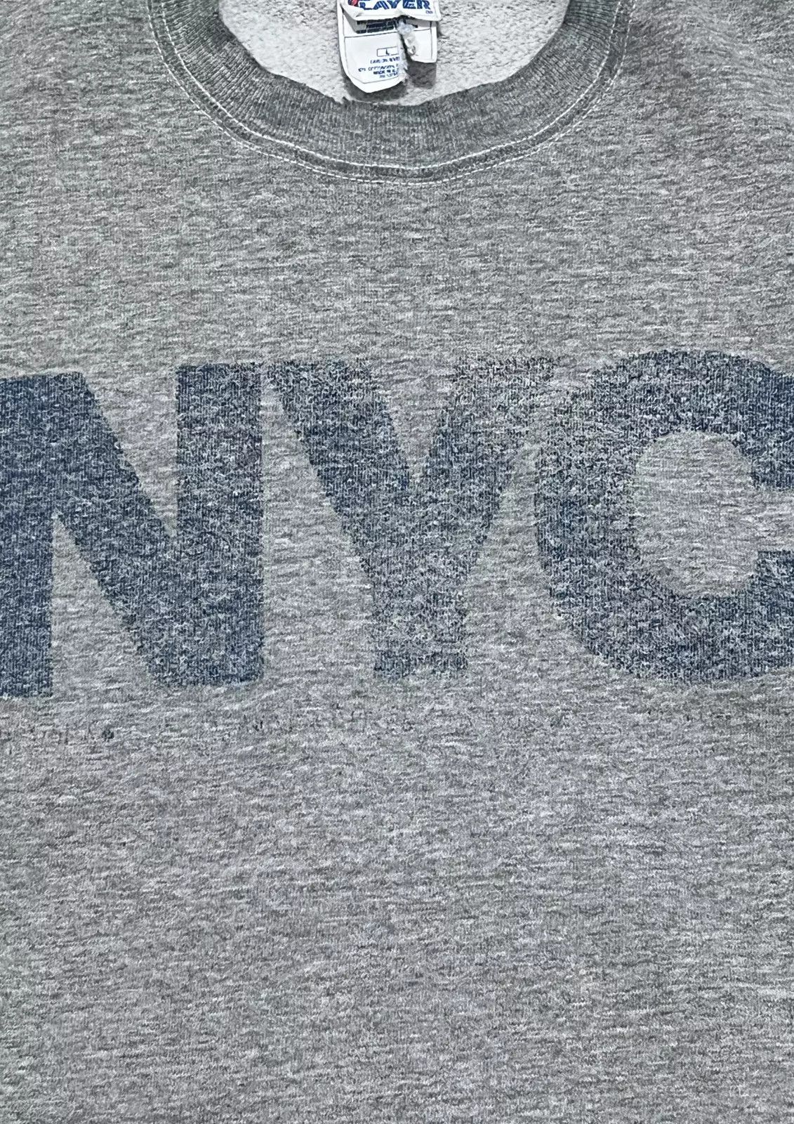 Vintage Vintage Pro Player NYC gray faded crewneck size L Size US L / EU 52-54 / 3 - 7 Thumbnail