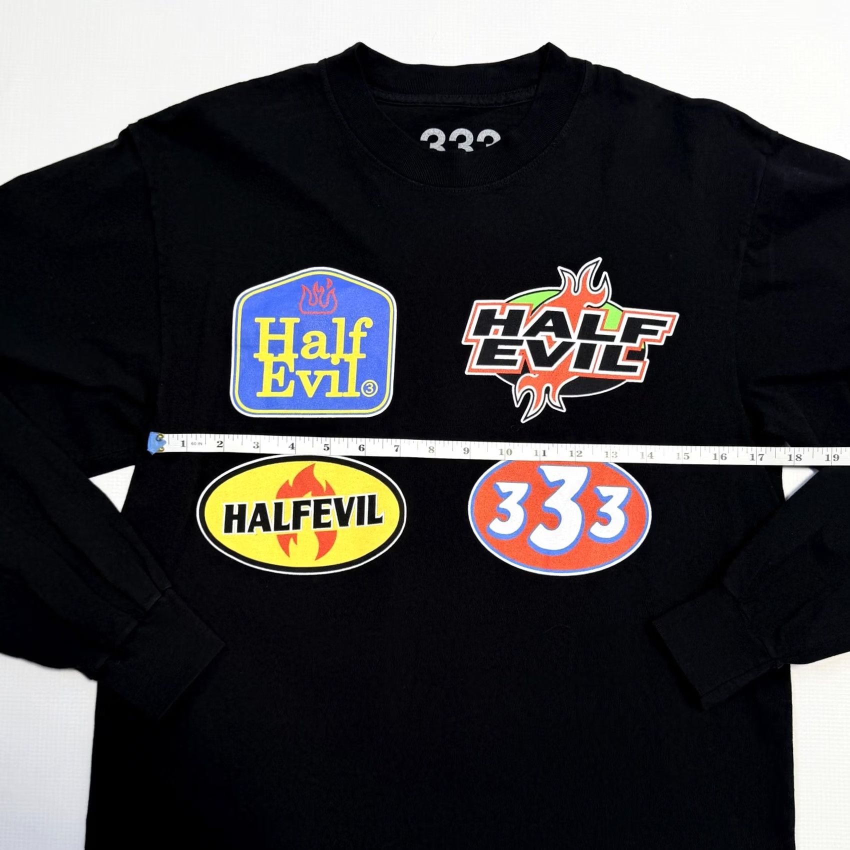 Half Evil Half Evil 333 Shirt Mens Small Black Long Sleeve Graphic Crewneck Streetwear Size US S / EU 44-46 / 1 - 3 Thumbnail
