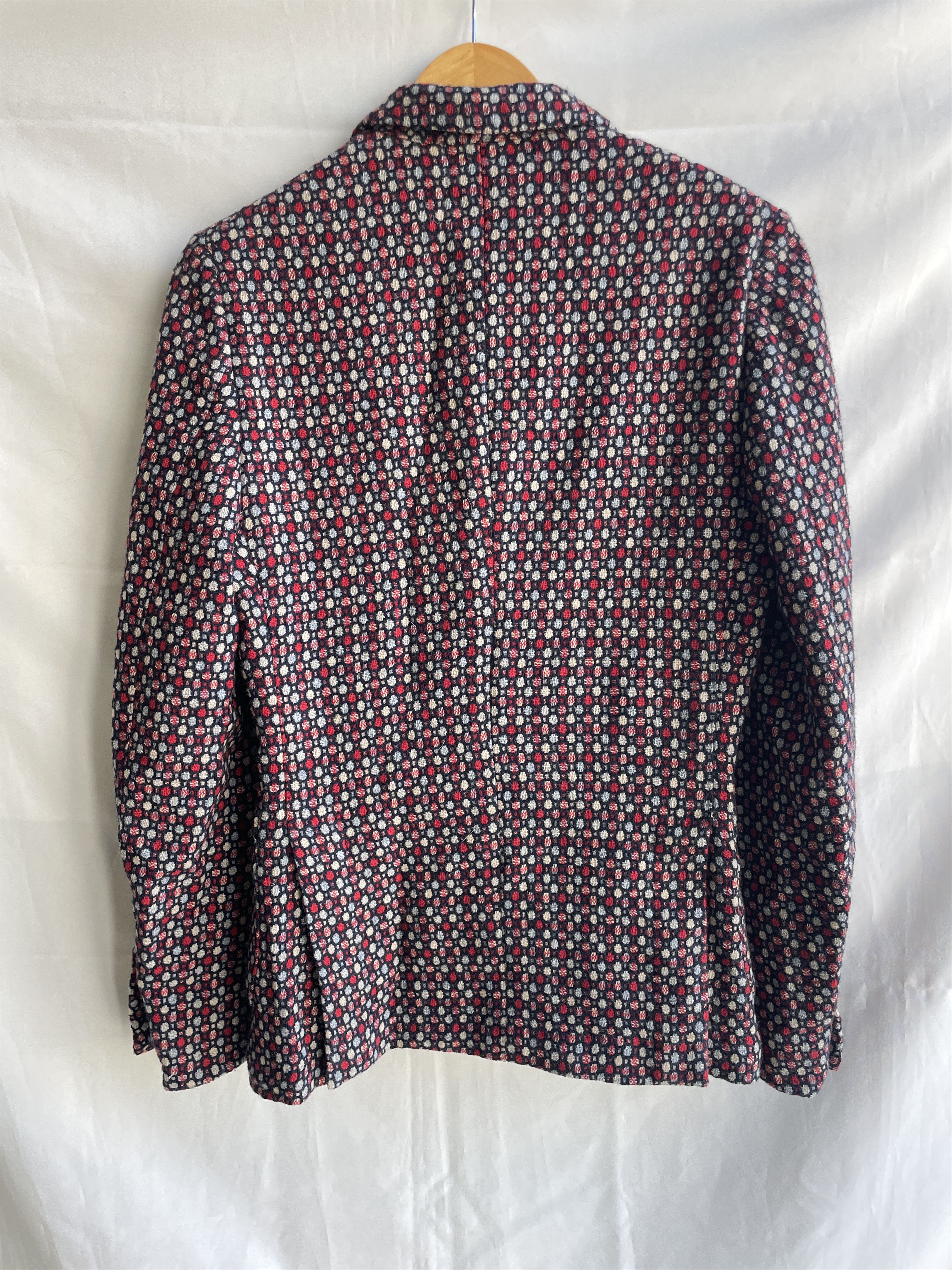 Slowear Montedoro Wool Blend Unstructured Textured Geometric Blazer Size 34R - 2 Thumbnail