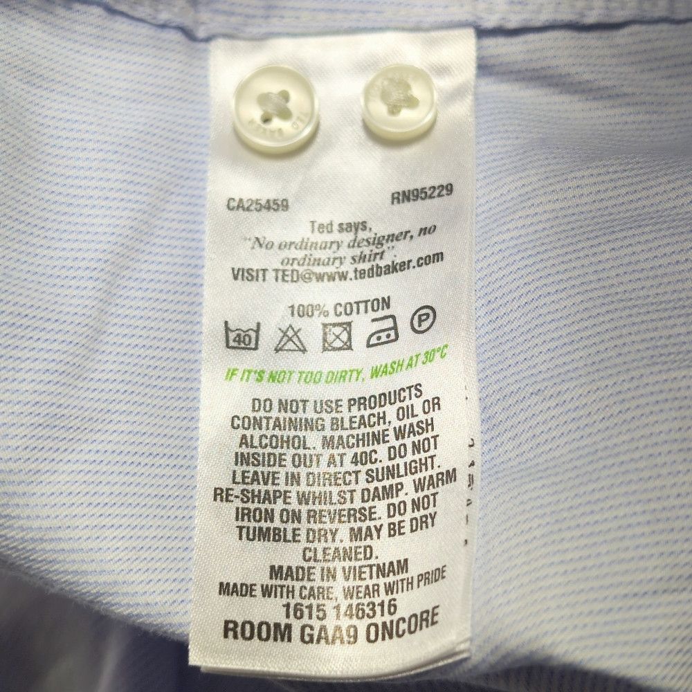 Ted Baker Men's Ted Baker Endurance Light Blue Dress Shirt Sz 17.5 Sl Size US XL / EU 56 / 4 - 4 Thumbnail