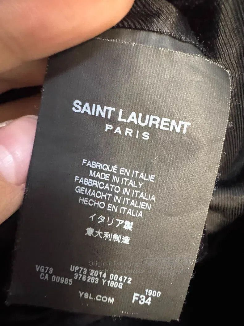 Saint Laurent Paris Saint Laurent Paris Black and White Leather Trim Wool Base Size XXS / US 00 / IT 34 - 4 Thumbnail