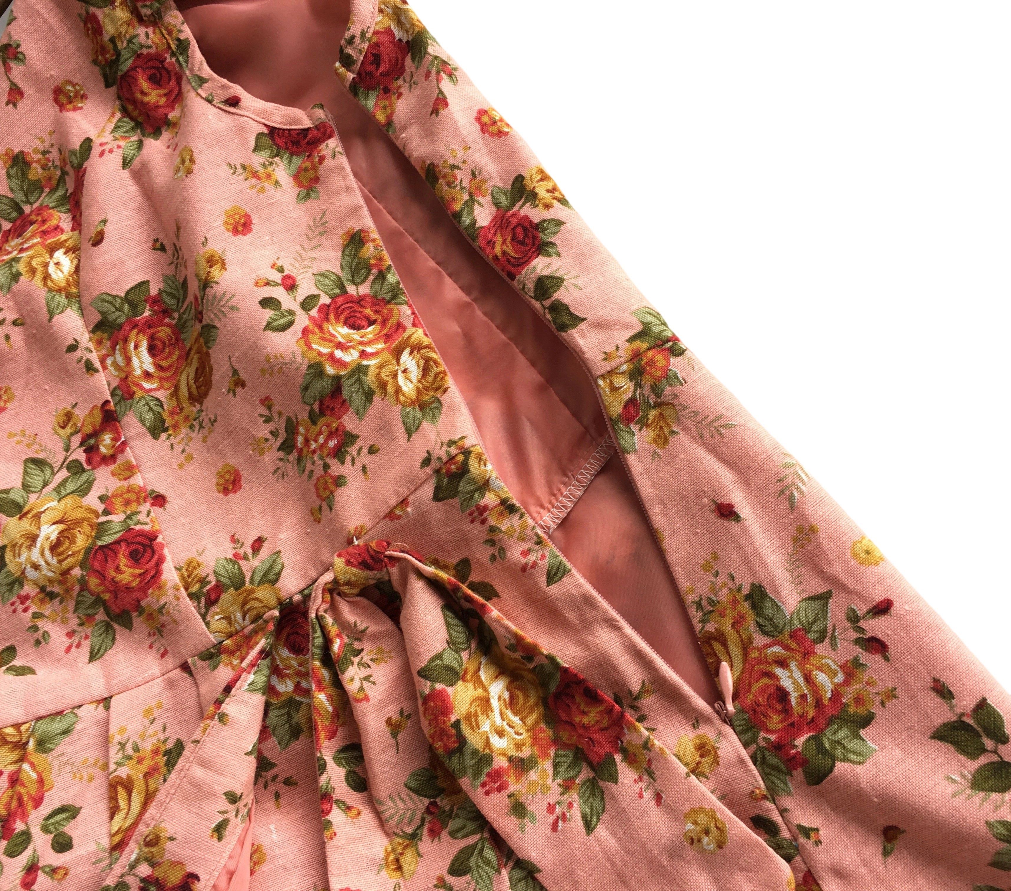 Other Floral Print Vintage Style Pencil Dress Size L / US 10 / IT 46 - 7 Thumbnail