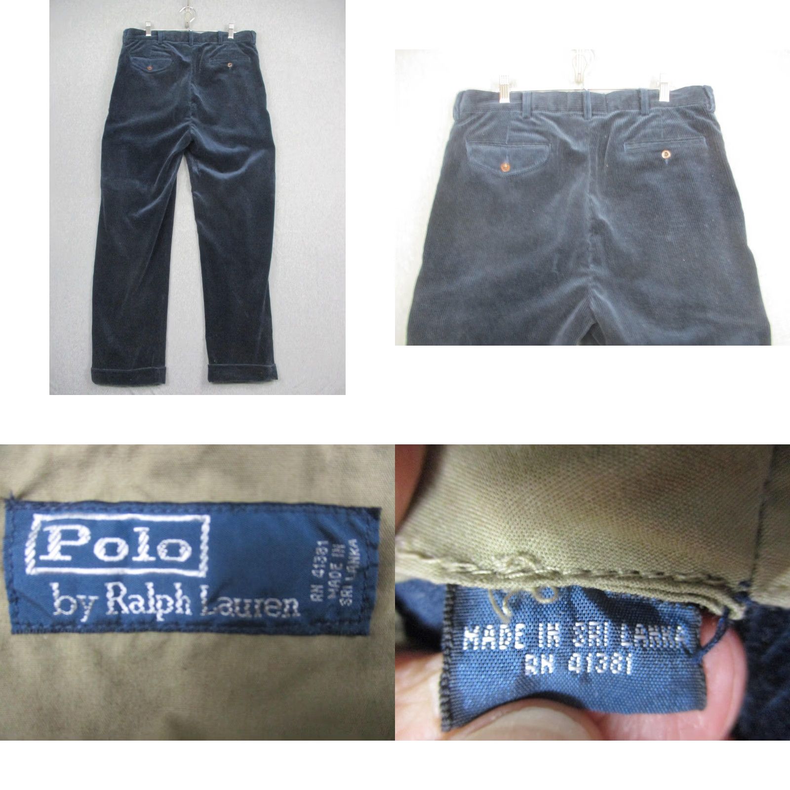 Polo Ralph Lauren Polo Ralph Lauren Pants Mens 35x29 Navy Blue Corduroy Pleated Classic Cuffed Size US S / EU 44-46 / 1 - 8 Thumbnail