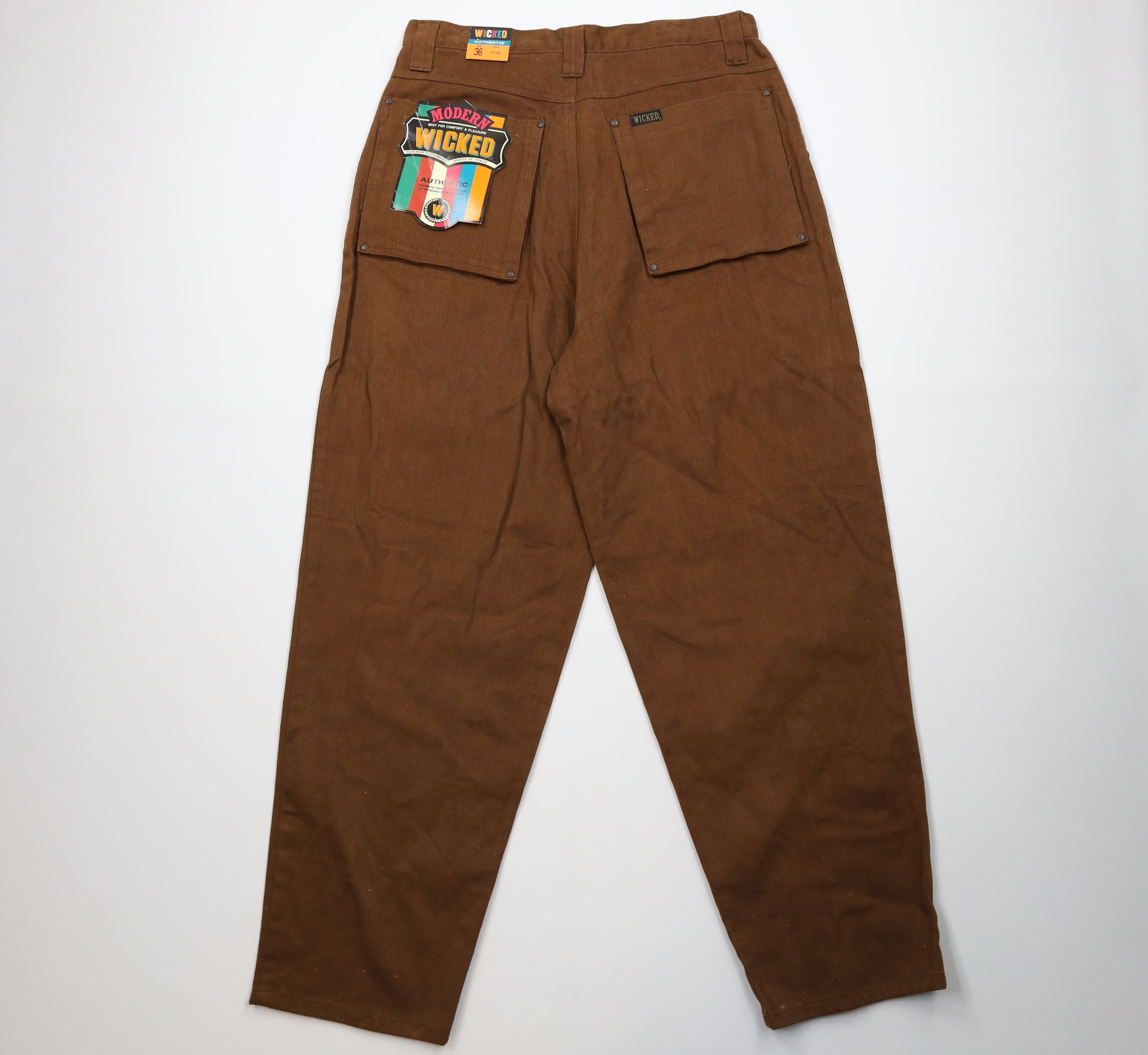 Vintage Deadstock Vintage 90s Streetwear Skateboard Jeans Brown Size US 36 / EU 52 - 11 Thumbnail