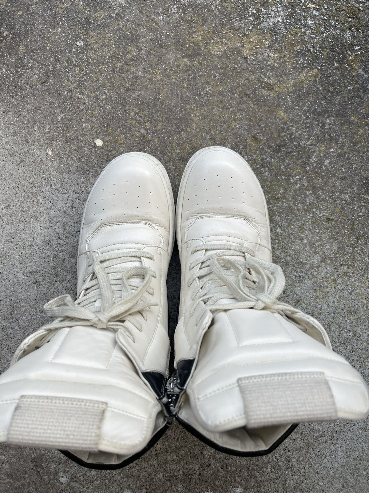 Rick Owens send offers! Reverse Oreo White Geobasket fits size 9/9.5 Size US 8.5 / EU 41-42 - 3 Thumbnail