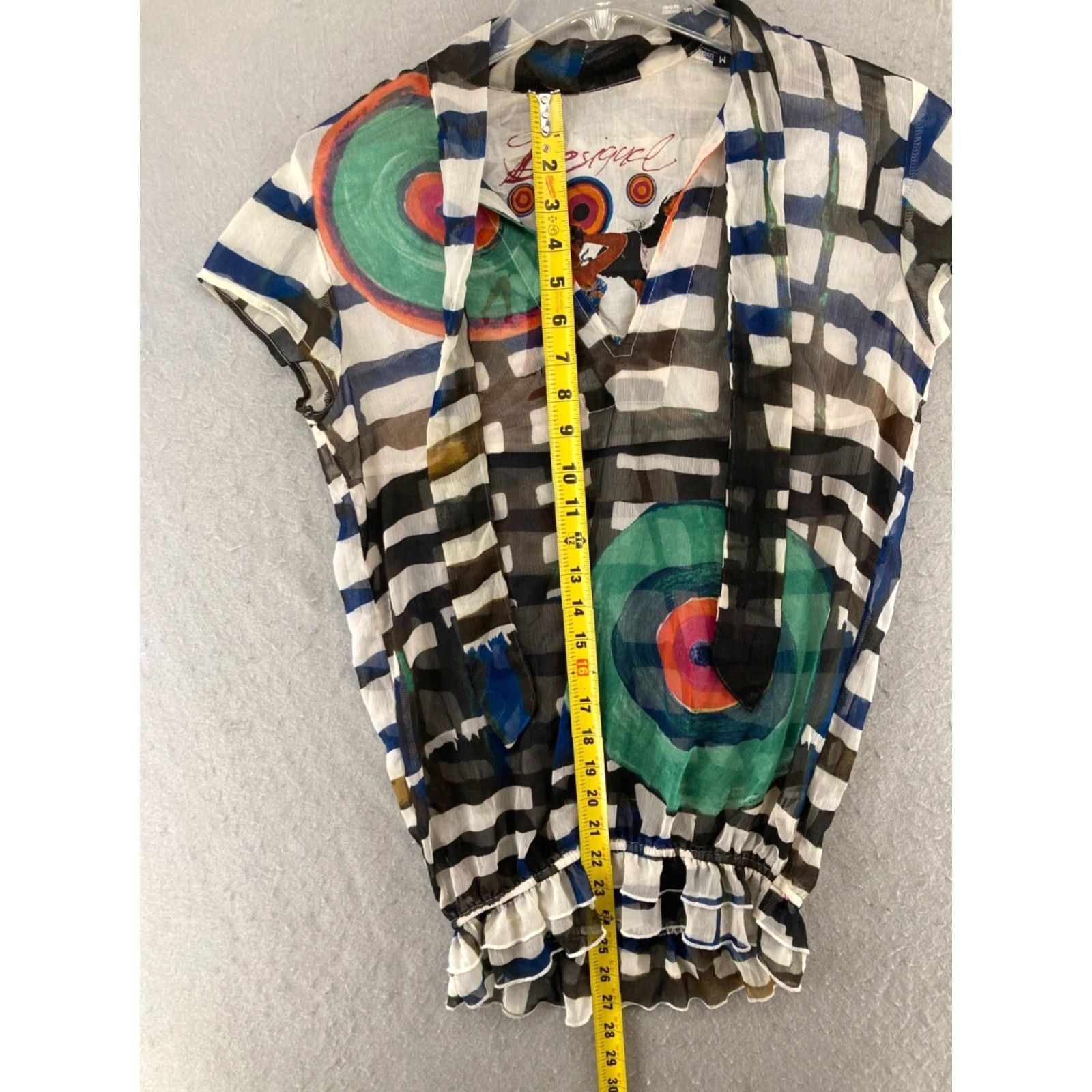Desigual Desigual Blouse Womens Stripe Sheer Medium Size M / US 6-8 / IT 42-44 - 3 Thumbnail