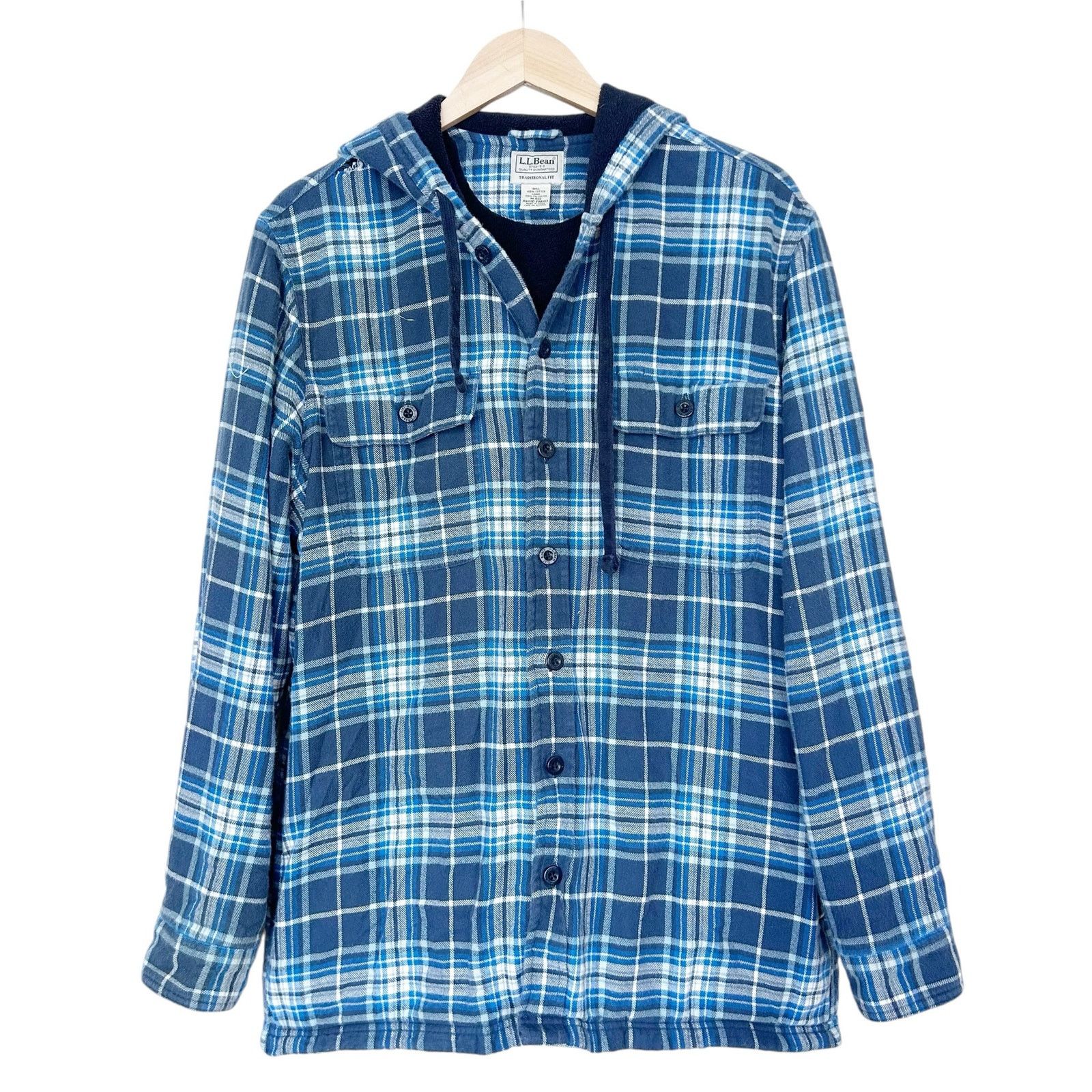 L.L. Bean LL Bean Blue Plaid Flannel Shacket Button Down Sz M Size US M / EU 48-50 / 2 - 6 Thumbnail