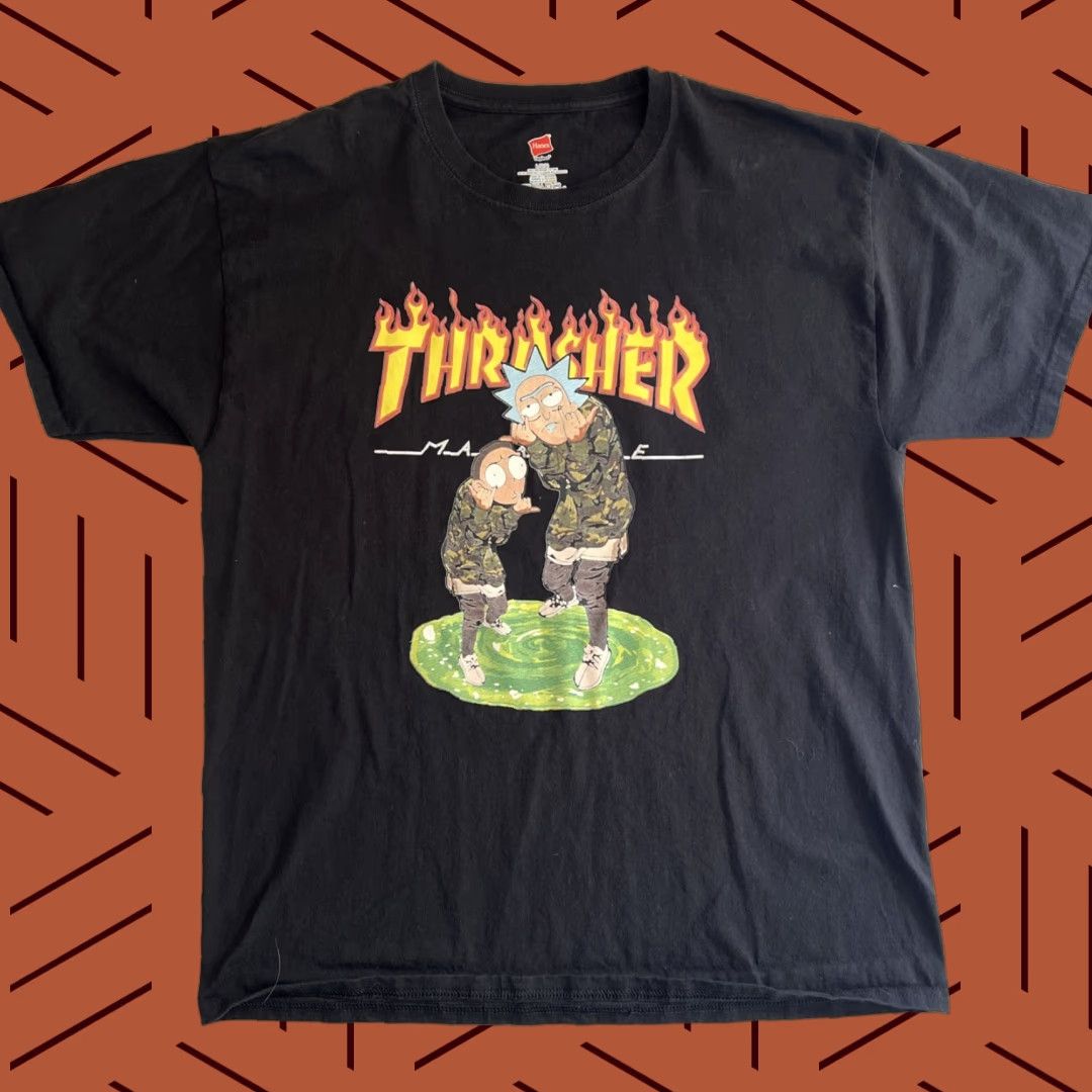 Thrasher Thrasher Shirt Black Cotton Graphic Print Logo Hang Loose Shirt L Large Mens Tee Short Sleeve Skateboarding Classic 90s Theme Limited Edition NWT Size US L / EU 52-54 / 3 - 1 Thumbnail