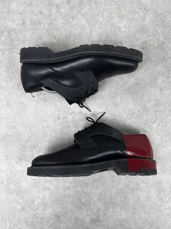 Alexander McQueen Alexander McQueen Black & Red Bloody Abstract Derby Leather Shoes Size US 12 / EU 45 - 3 Thumbnail