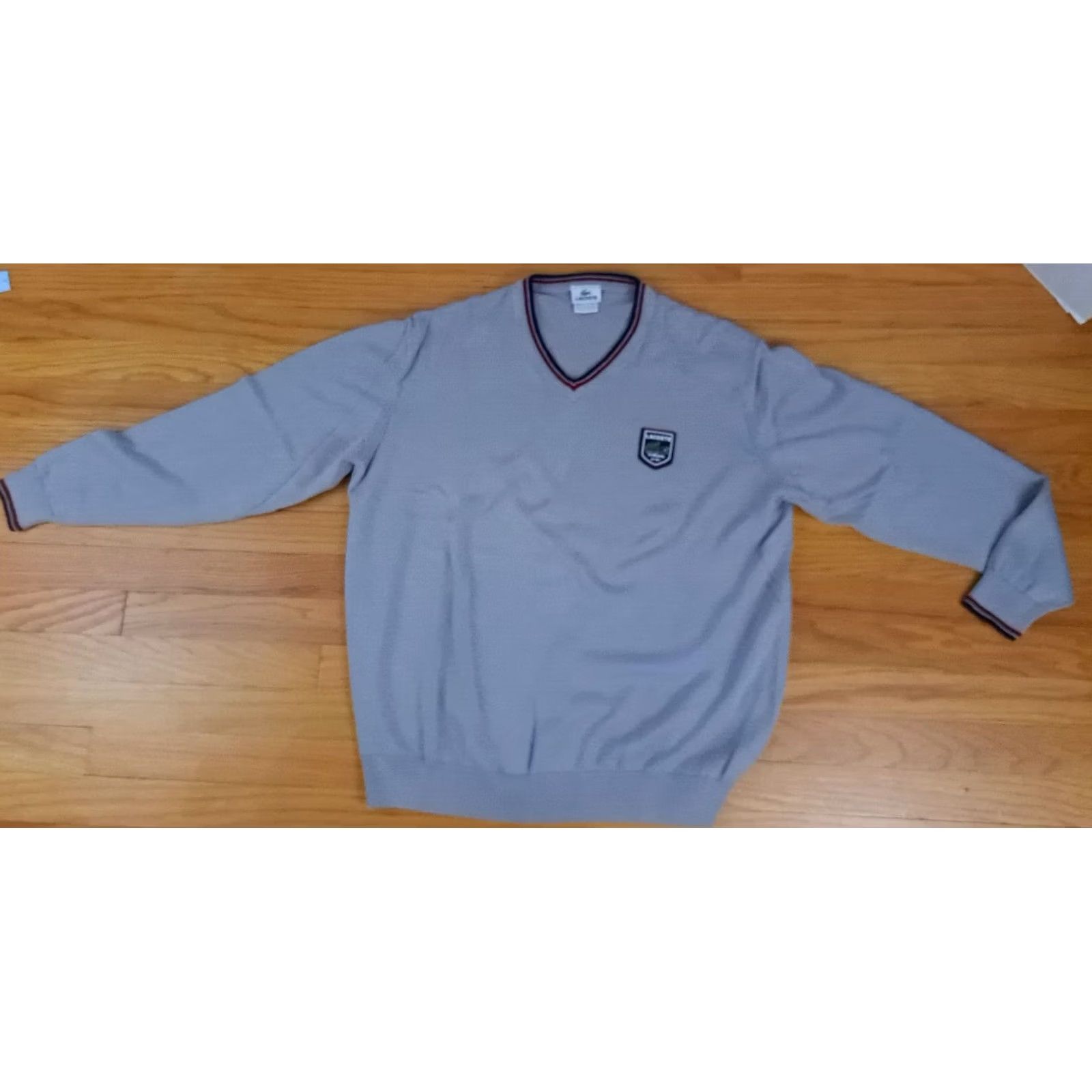 Lacoste Lacoste Sweater V-Neck Knit Long Sleeve 7XL Gray Pullover Mens All Seasons Tennis Pullover Knit Shirt V-Neck Lacoste Sweater 7XL Gray with trim Size US XXL / EU 58 / 5 - 4 Thumbnail