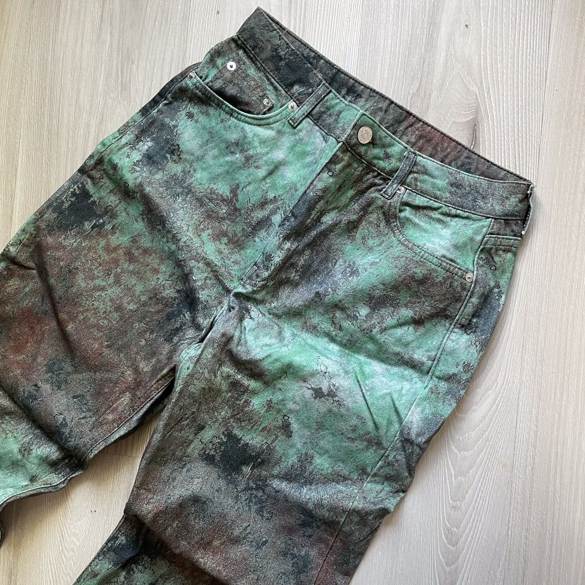 Vintage Jeans Dirty Pants Faded Crash Denim Thrashed y2k Distressed Size US 32 / EU 48 - 3 Thumbnail