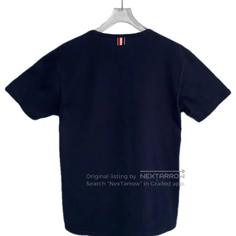 Thom Browne Thom Browne Navy Cotton Men's T-shirt . Size US L / EU 52-54 / 3 - 2 Thumbnail