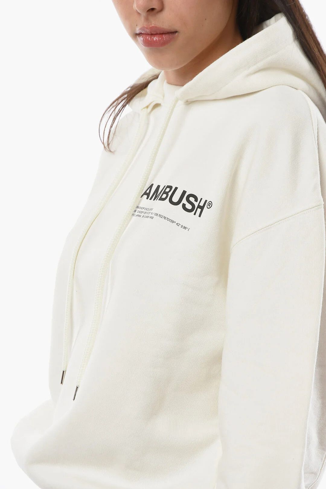 Ambush Design og1mm0426 Cotton Fleece Hoodie in White Size XXL / US 16-18 / IT 52-54 - 3 Thumbnail