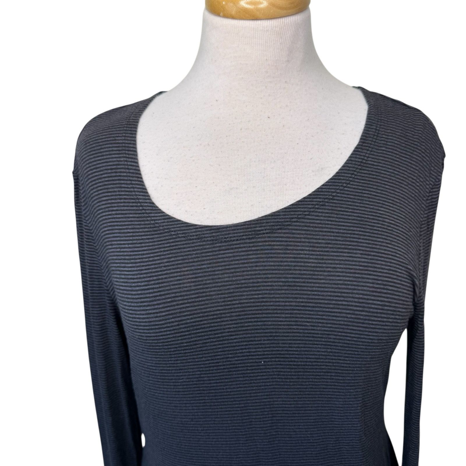 Other OSKA Gray Striped Scoop Neck Long Sleeve Tee Size 0 / Small Size XS / US 0-2 / IT 36-38 - 9 Thumbnail