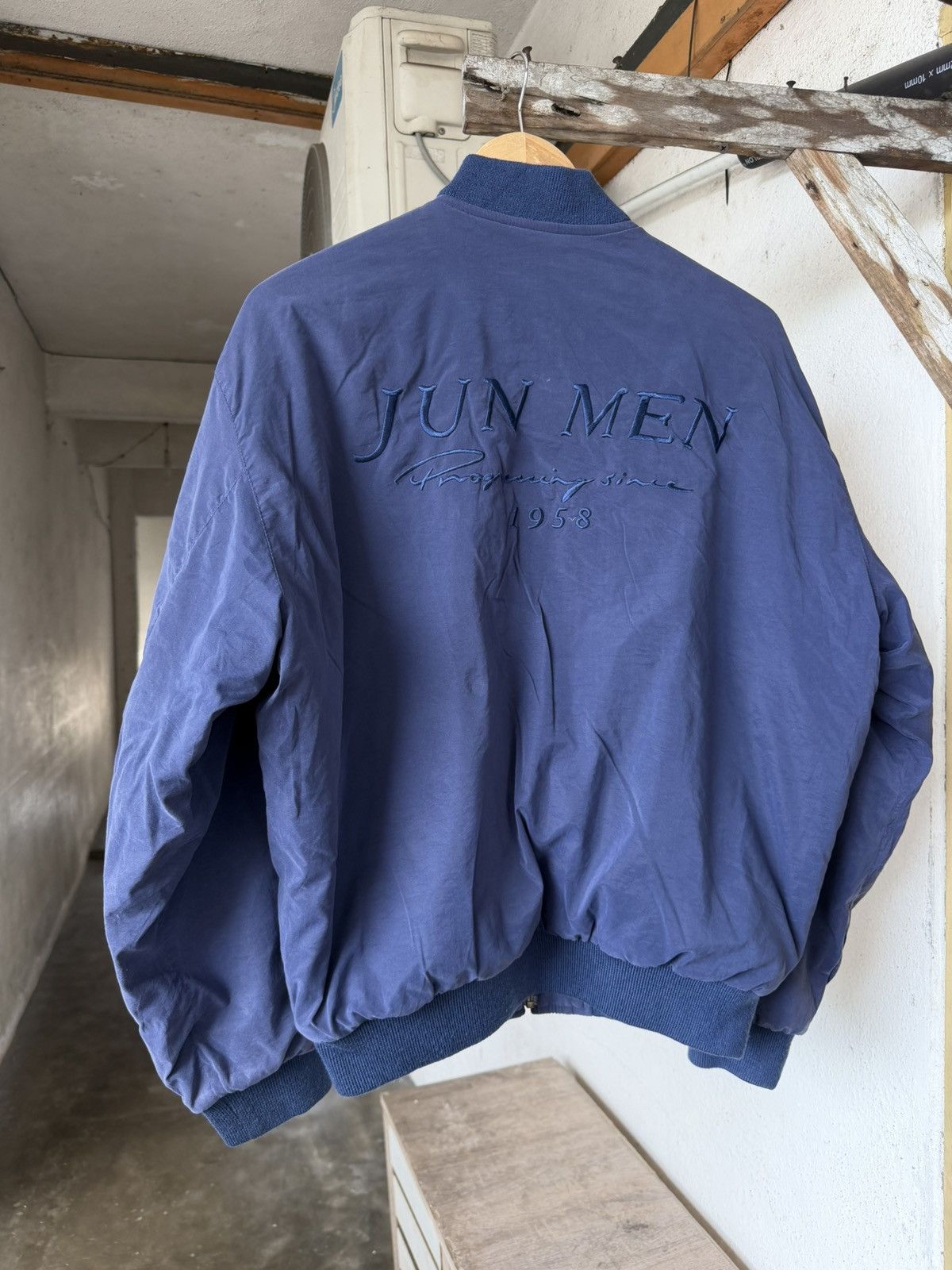 JUN MEN Vintage 90s Jun Men Embroidery Big Logo Bomber Jacket Size US L / EU 52-54 / 3 - 4 Thumbnail