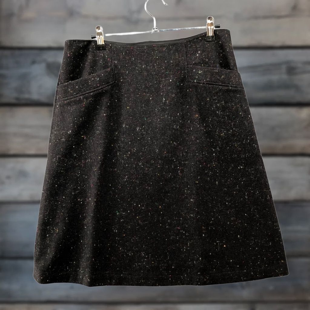 Theory Theory Skirt Womens 6 Brown Speckled A-Line Wool Blend Career Size 28" / US 6 / IT 42 - 1 Thumbnail