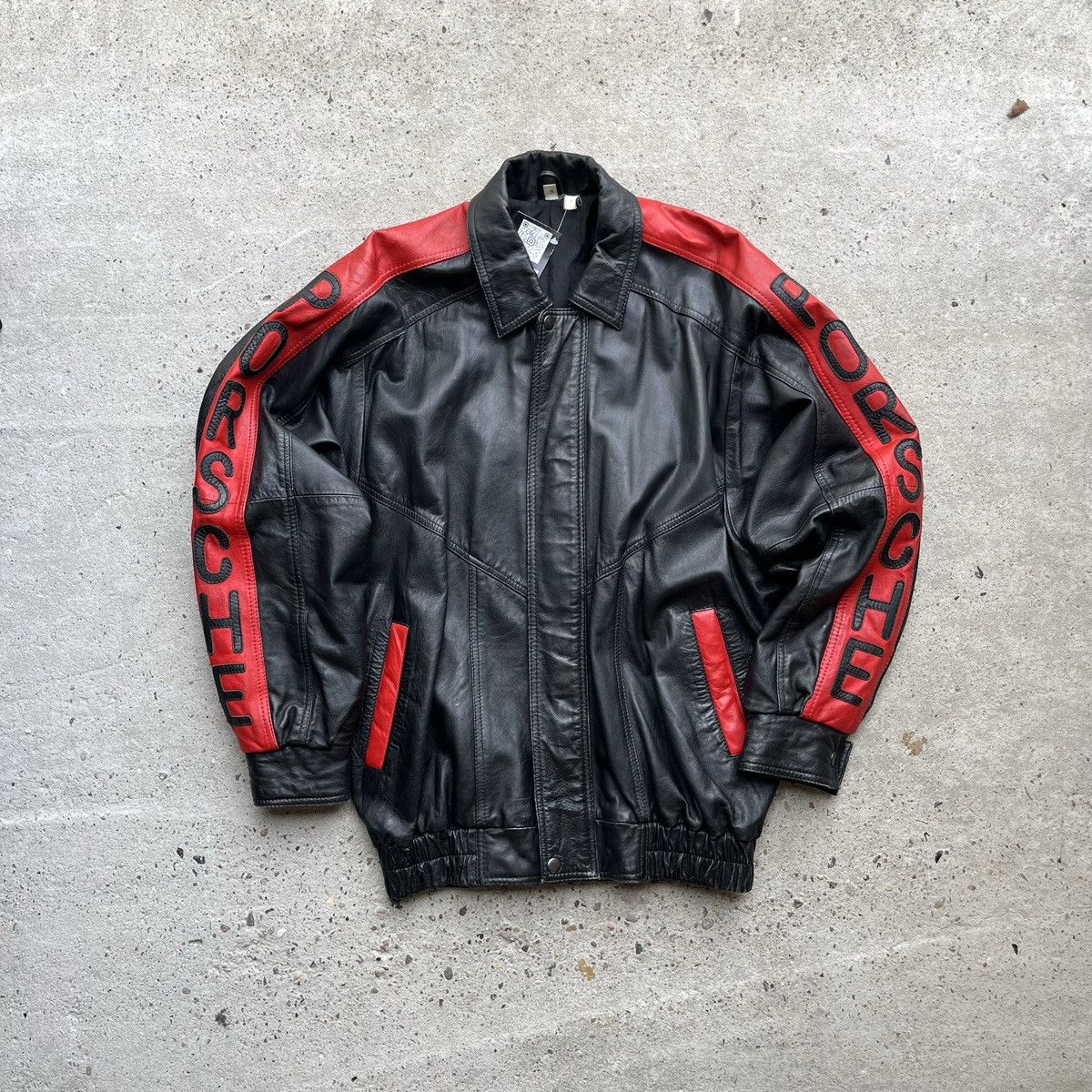Porsche Design × Vintage PORSCHE RACING LEATHER JACKET BIG LOGO CAR F1 VINTAGE Size US M / EU 48-50 / 2 - 2 Thumbnail