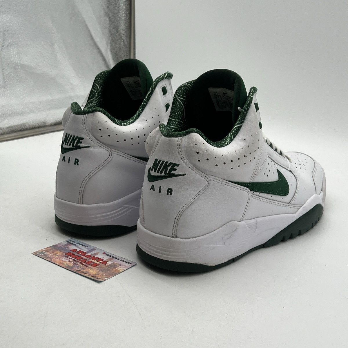Nike Air flight lite mid white gorge green Size US 11.5 / EU 44-45 - 5 Thumbnail