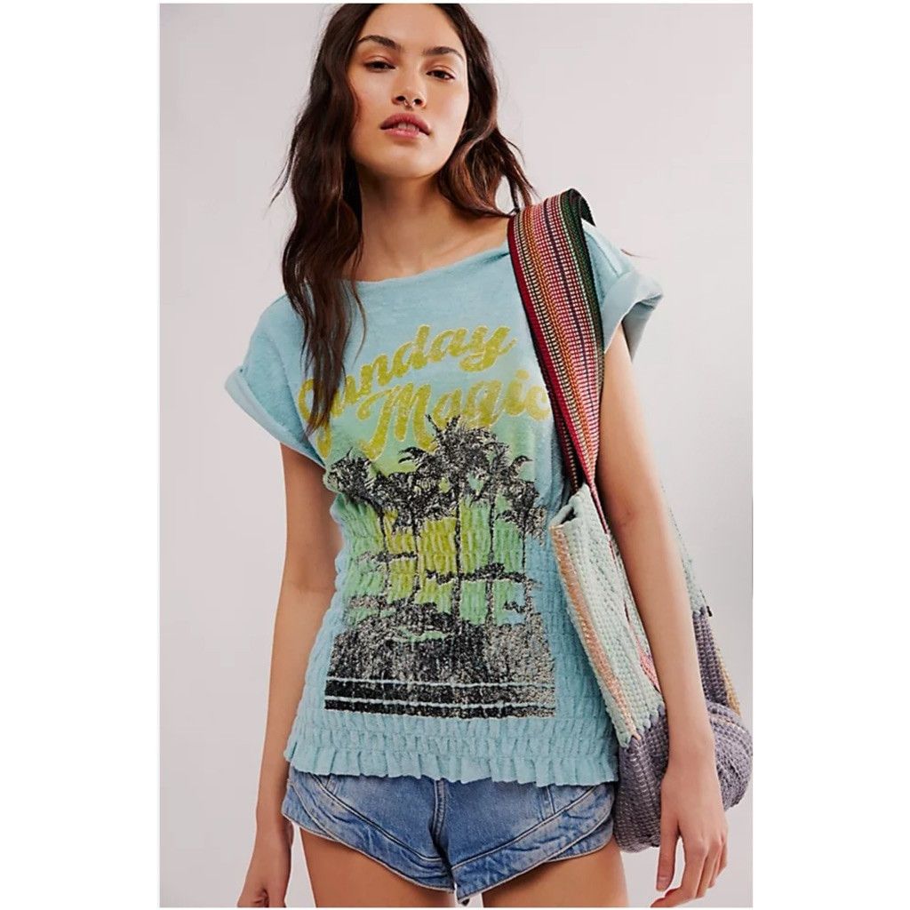 Free People NWOT Free People Sadie Towel Terry Smocked Top XS $68 Size XS / US 0-2 / IT 36-38 - 1 Thumbnail