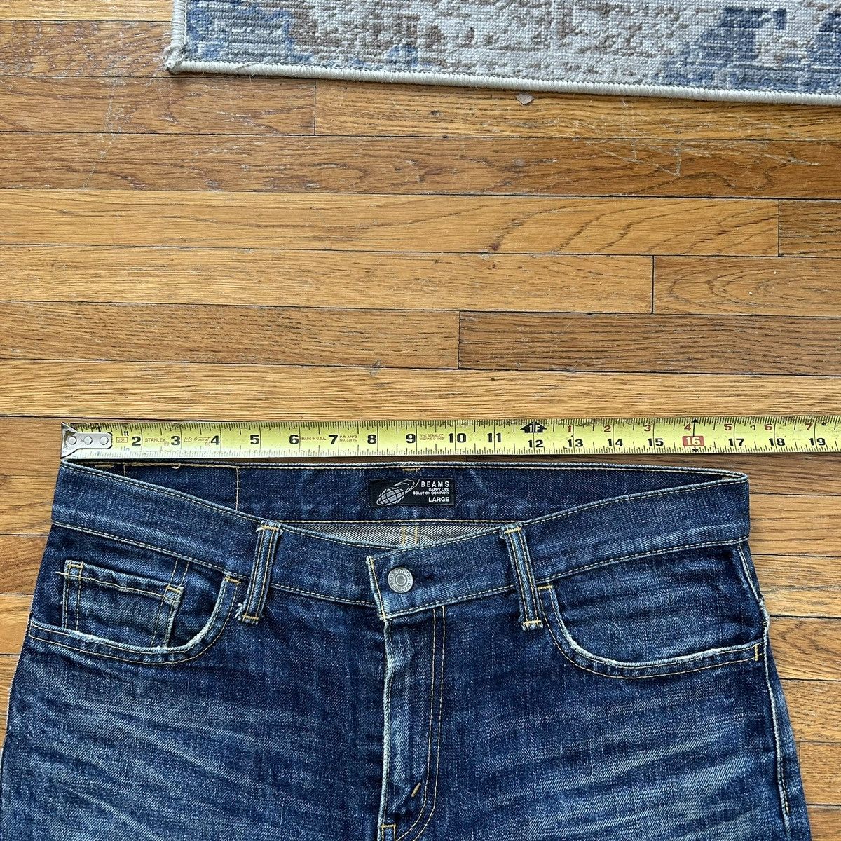 Beams Japan Distressed and Faded Straight Leg Raw Denim Jeans Size US 34 / EU 50 - 9 Thumbnail