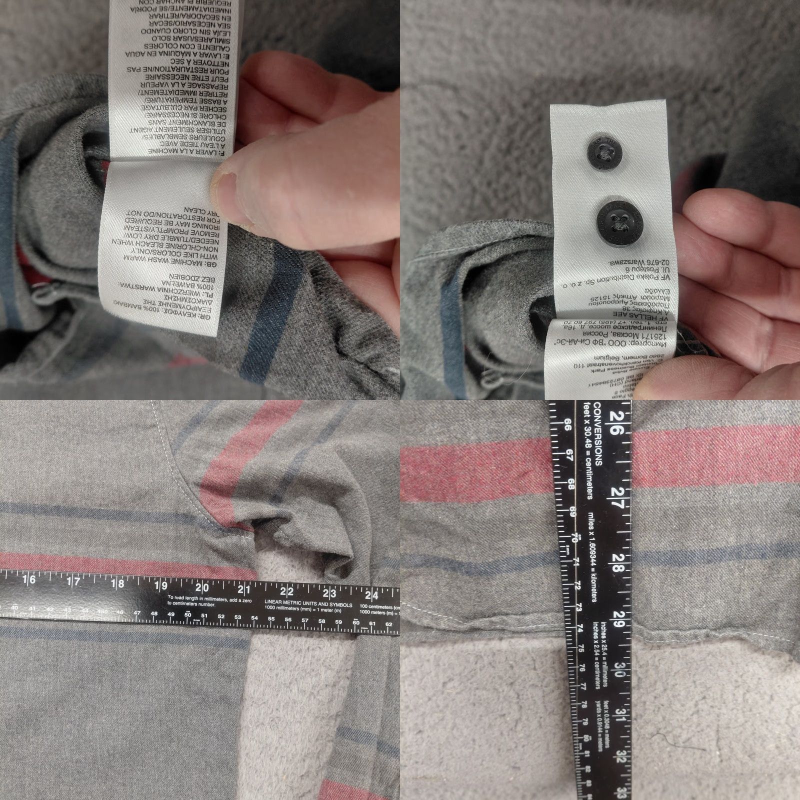 The North Face The North Face Mens Medium Gray Striped Approach Long Sleeve Flannel Shirt Button-Up Pockets Embroidered Mens Size US M / EU 48-50 / 2 - 8 Thumbnail