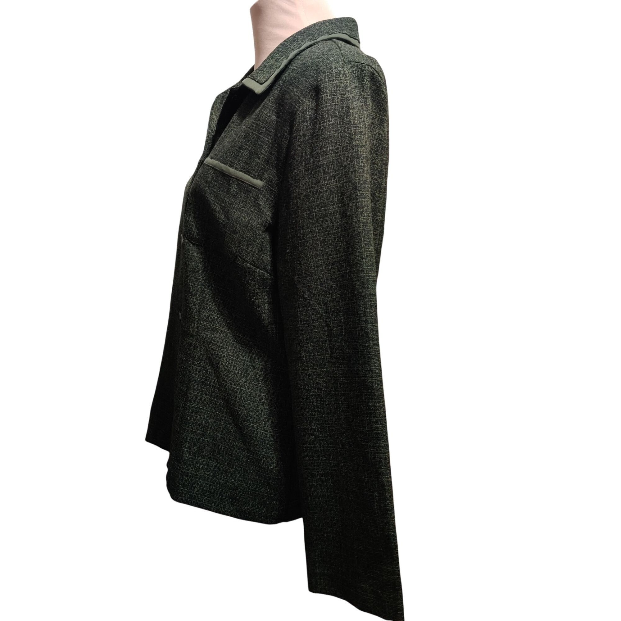 Vintage Sag Harbor L Womens Blazer Green Vintage Textured Suit Jacke Size L / US 10 / IT 46 - 3 Thumbnail