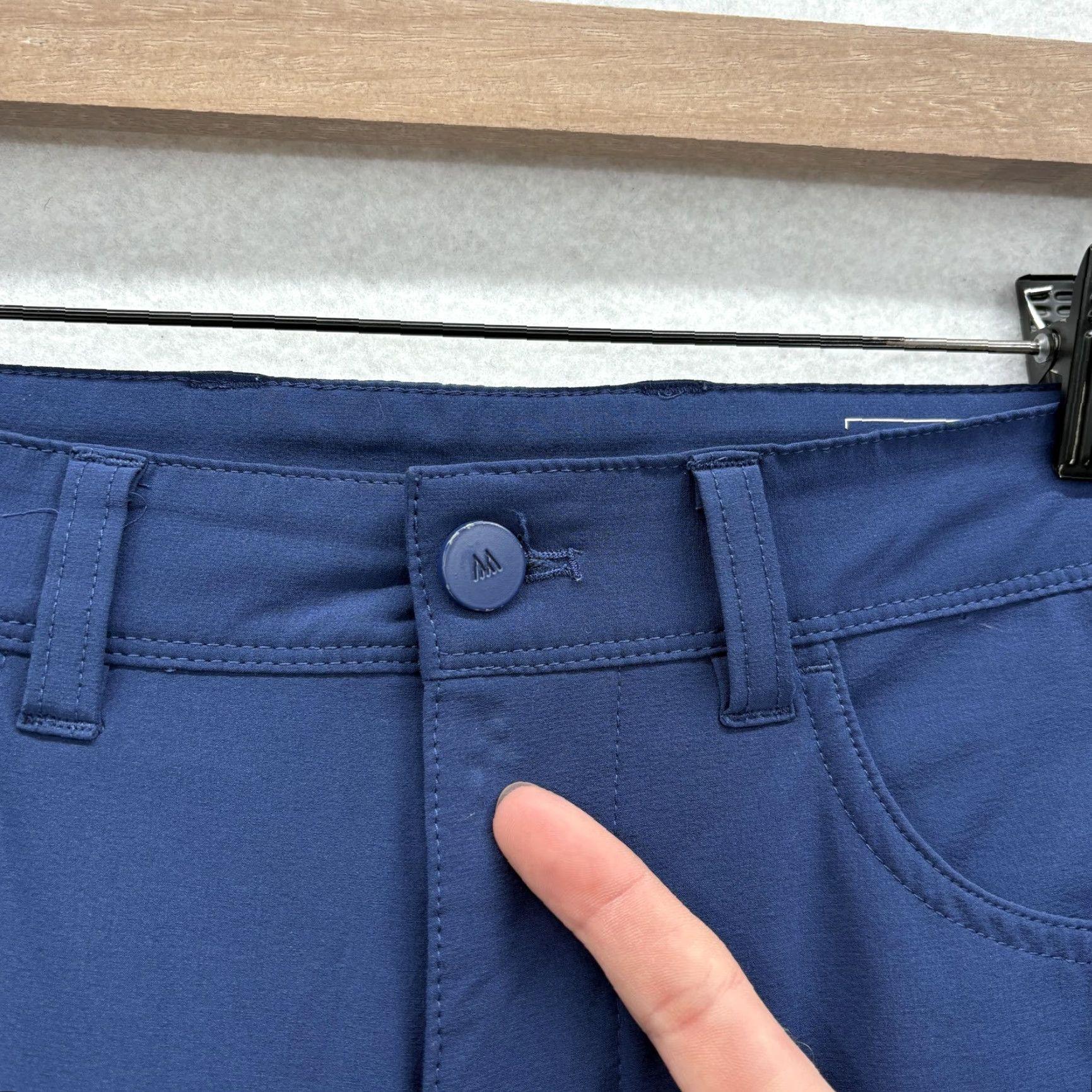 Mizzen+Main Mizzen+Main Helmsman Chino Pants Mens 32x30 Blue Slim Tapered Stretch Tech Golf Size US 32 / EU 48 - 4 Thumbnail