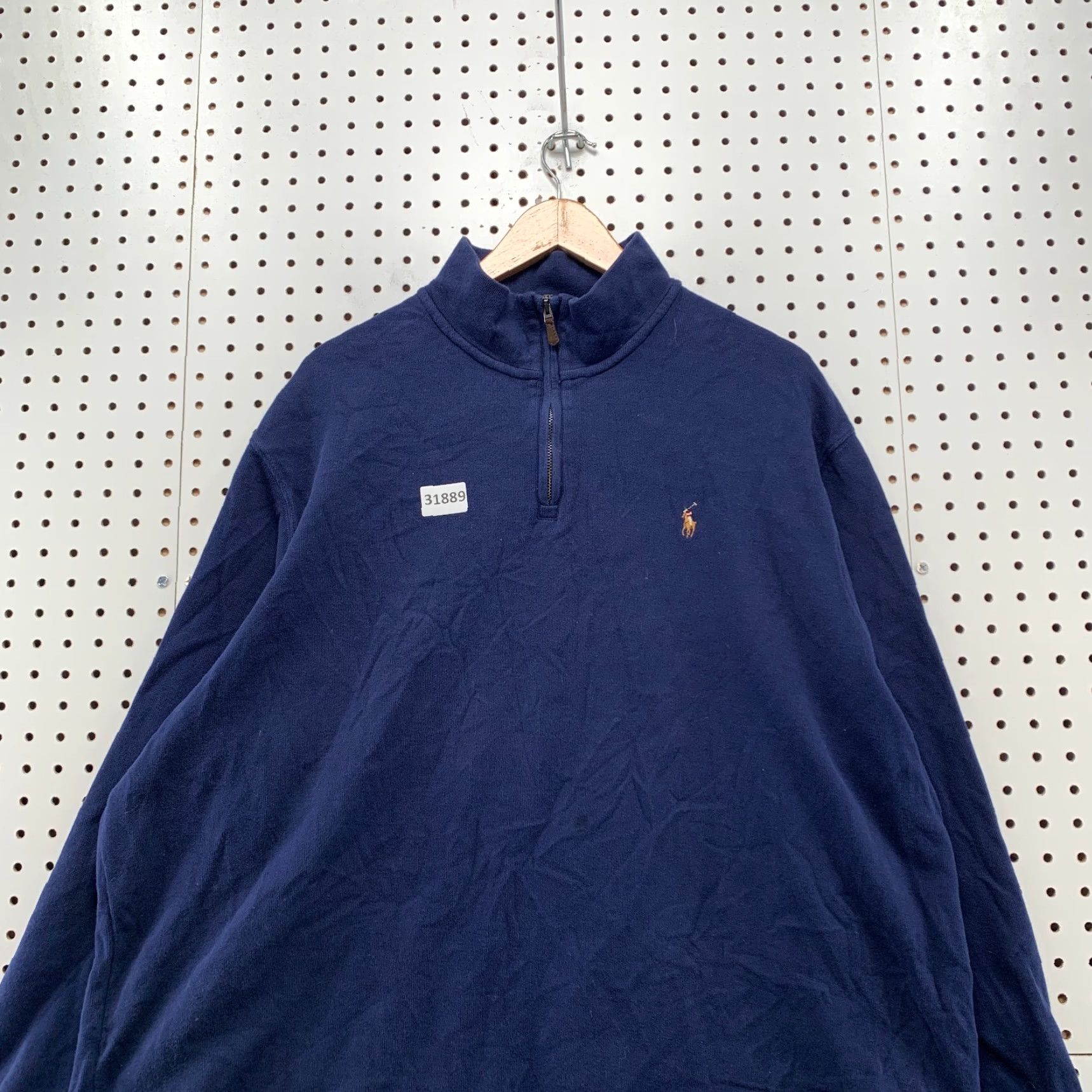 Polo Ralph Lauren Polo Ralph Lauren 1/4 Zip Sweater Men 2XL Blue Pony Preppy Casual Thread Knit Mock Neck Pullover Size US XXL / EU 58 / 5 - 2 Thumbnail