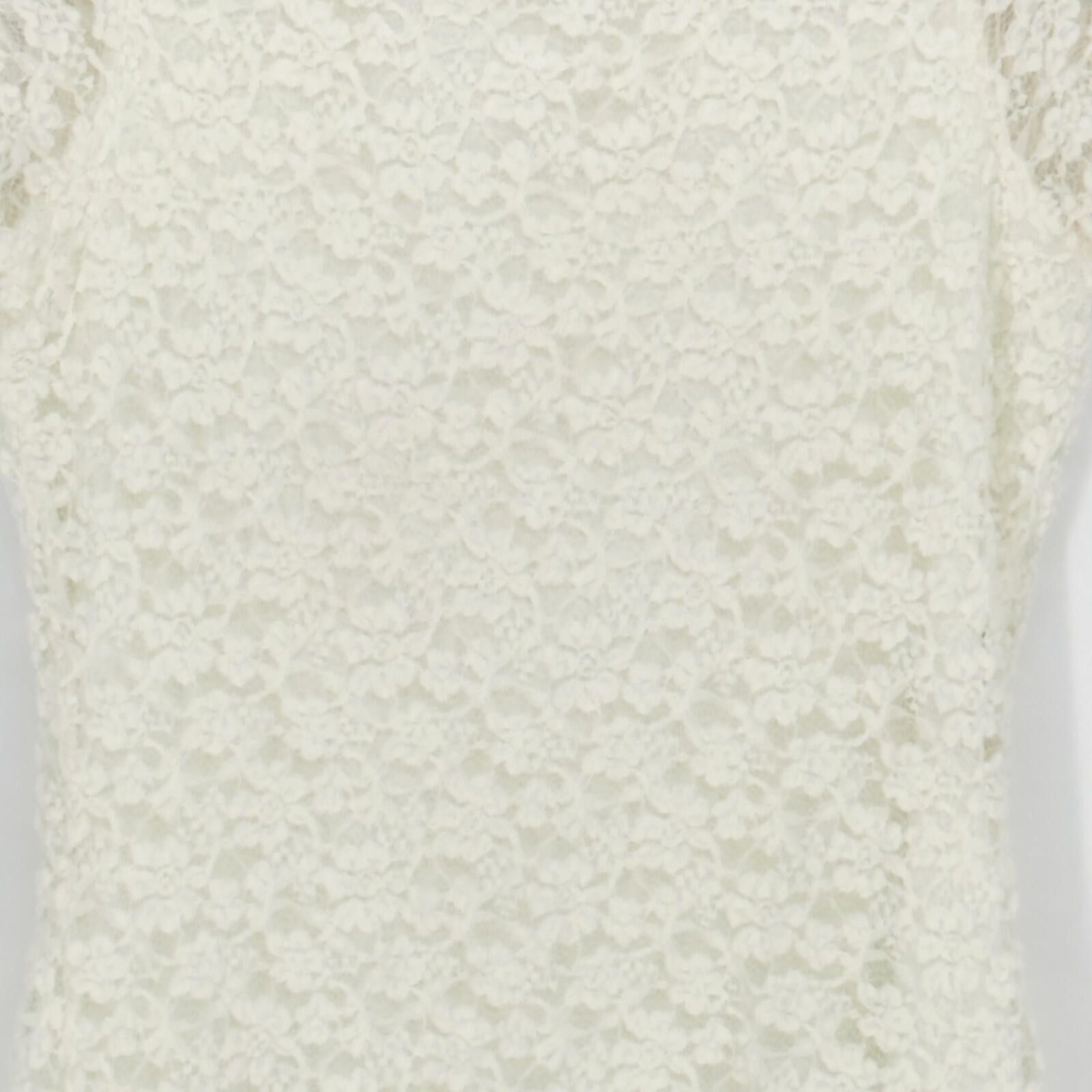 Calvin Klein Calvin Klein Lace Blouse Minimalist Core Ivory Womens PS Size S / US 4 / IT 40 - 3 Thumbnail