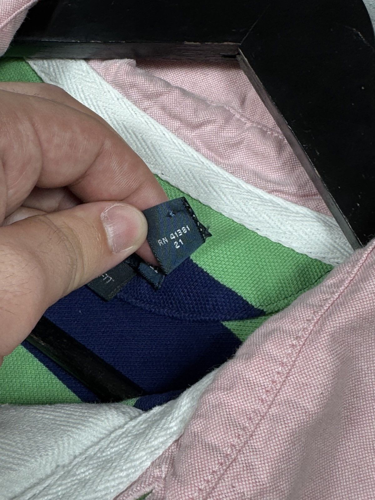 Polo Ralph Lauren × Ralph Lauren × Vintage Vintage Polo Ralph Lauren Striped Polo T-Shirt blue green Size US XL / EU 56 / 4 - 9 Thumbnail