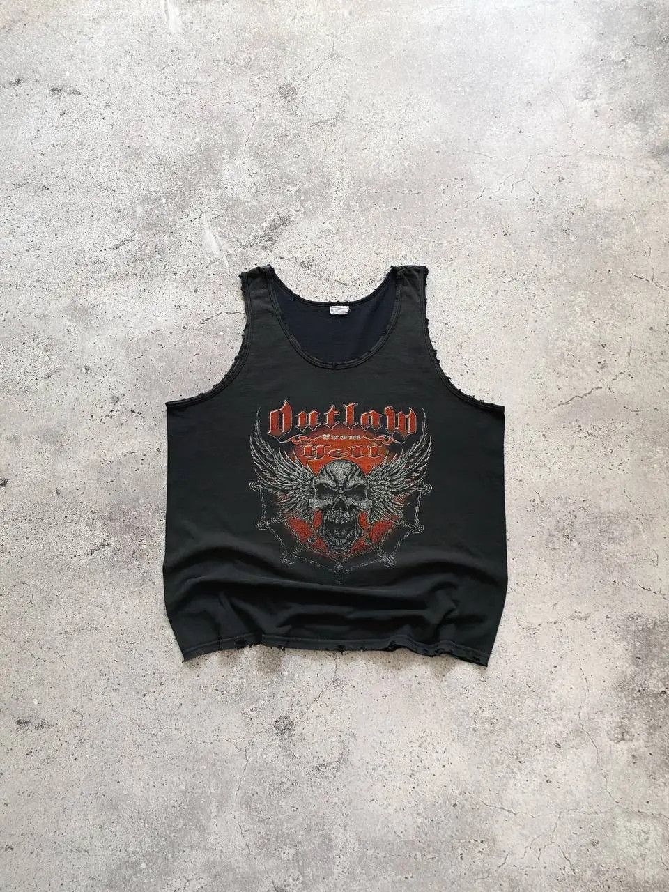 Band Tees VINTAGE OUTLAW FROM HELL SKULL DISTRESSED FADED TANK TOP Size US L / EU 52-54 / 3 - 1 Thumbnail