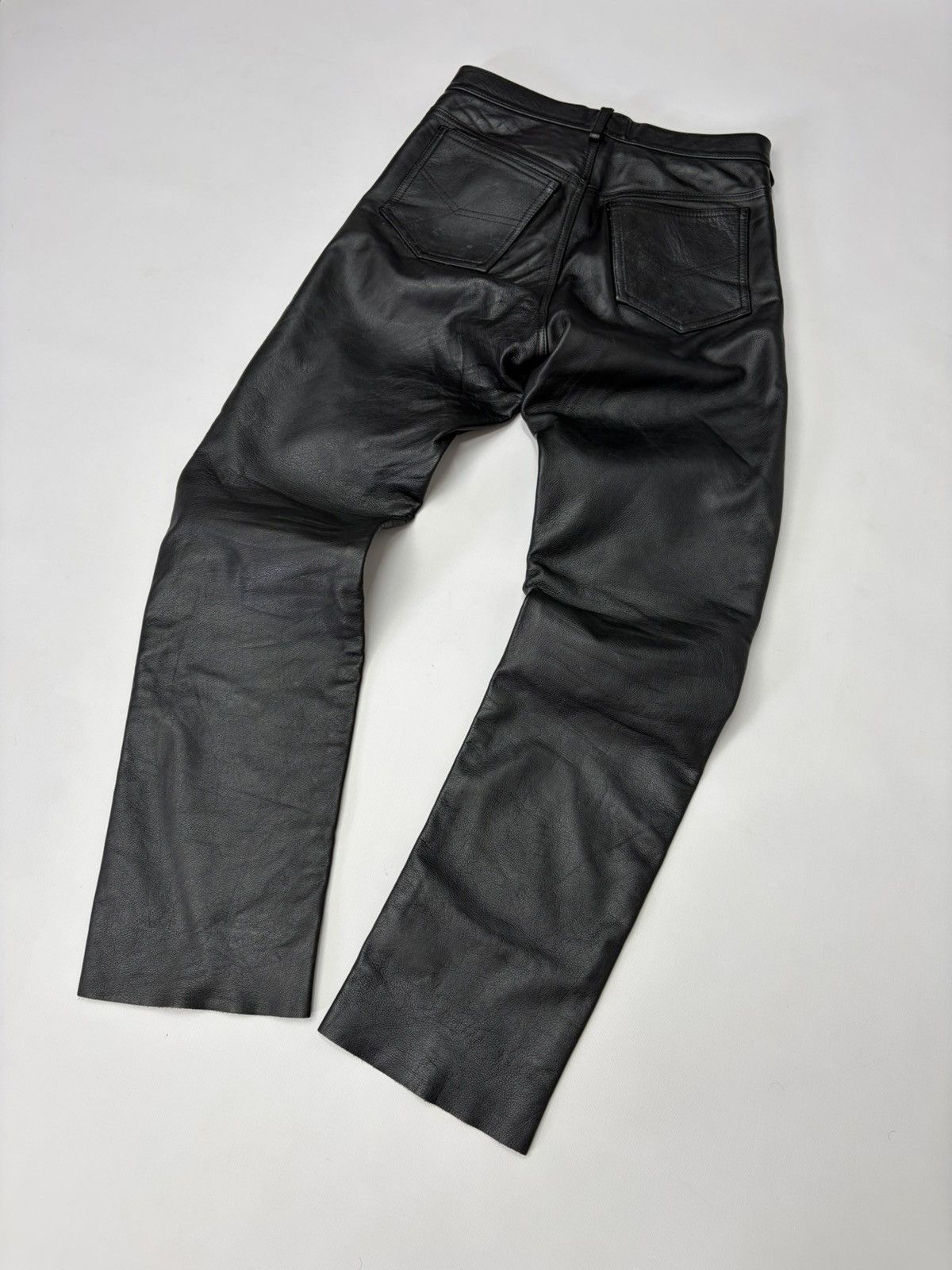 Hedi Slimane 🔥 Vintage Leather Pants 00s Italian Rock Noir Archive Grunge Size US 30 / EU 46 - 14 Thumbnail