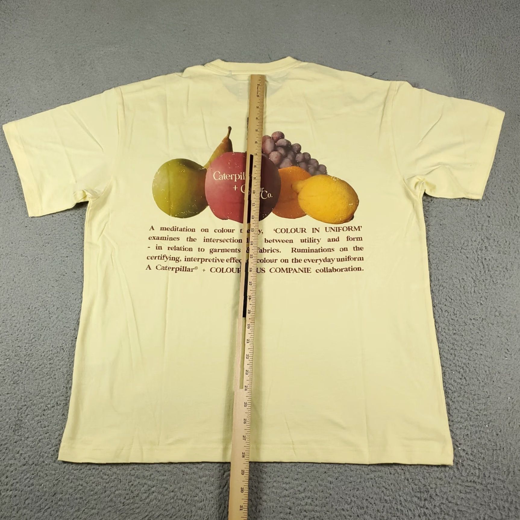 Vintage CAT x Colour Plus Co T-Shirt Mens Medium Yellow Graphic Short Sleeve Crew Neck Logo Cotton Modern Sports Theme Mens Size US M / EU 48-50 / 2 - 4 Thumbnail