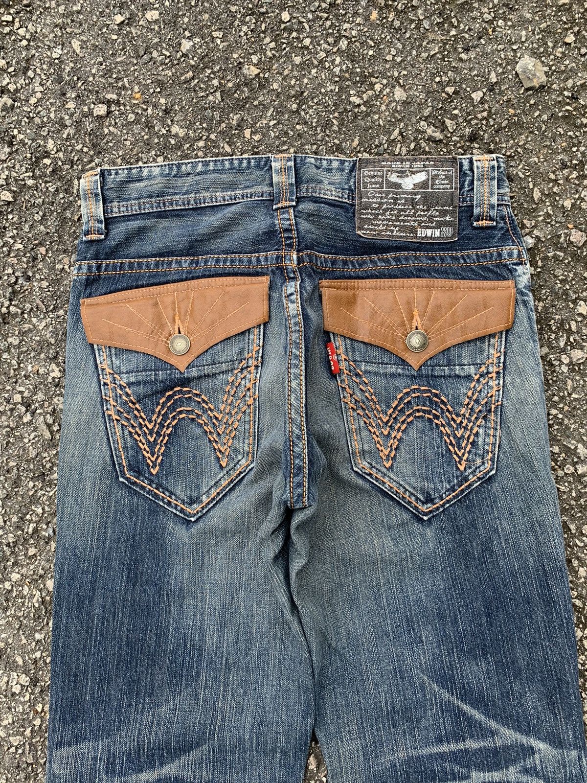 Japanese Brand FLARE💥 EDWIN XV NAVAJO PUNK STYLE MUDMAX WASHED DENIM☠️🎌 Size US 32 / EU 48 - 7 Thumbnail