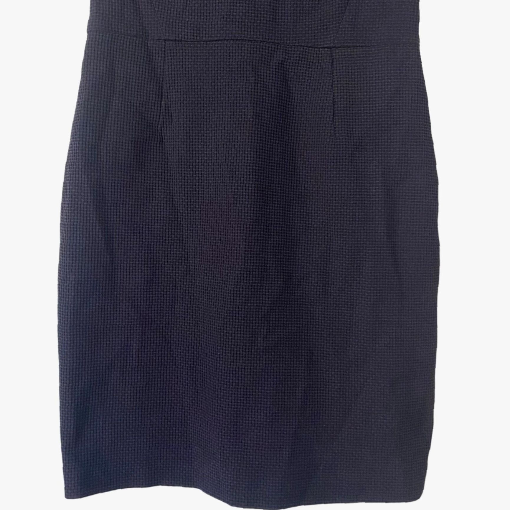 Brooks Brothers Brooks Brothers Textured V-Neck Midi Sheath Dress Navy Blue Women's Size 14 Size XL / US 12-14 / IT 48-50 - 7 Thumbnail