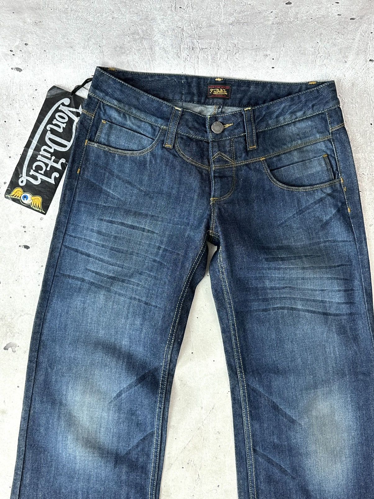 Von Dutch NEW Von Dutch Navy Washed Cotton Women’s Denim Pants Size 28" / US 6 / IT 42 - 3 Thumbnail