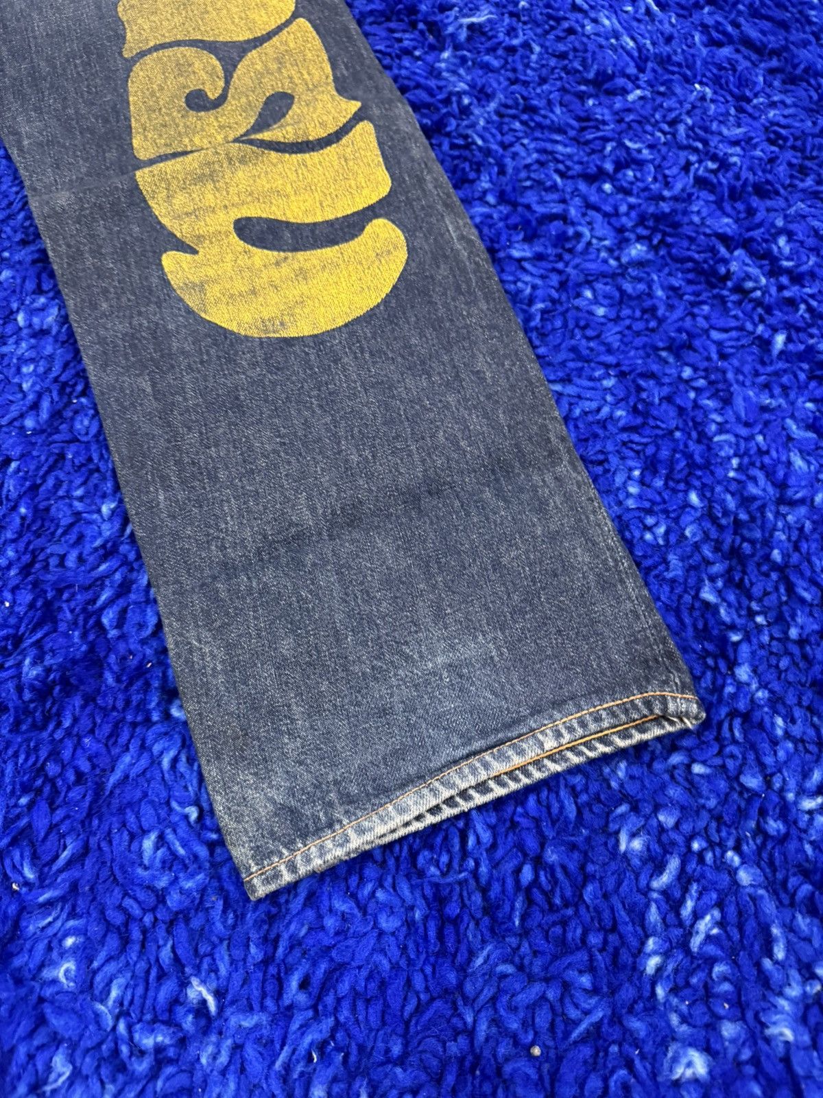 Evisu ⚡Rare Early 00s Yellow Mighty Evisu Daicock Painted Regular Size US 30 / EU 46 - 4 Thumbnail