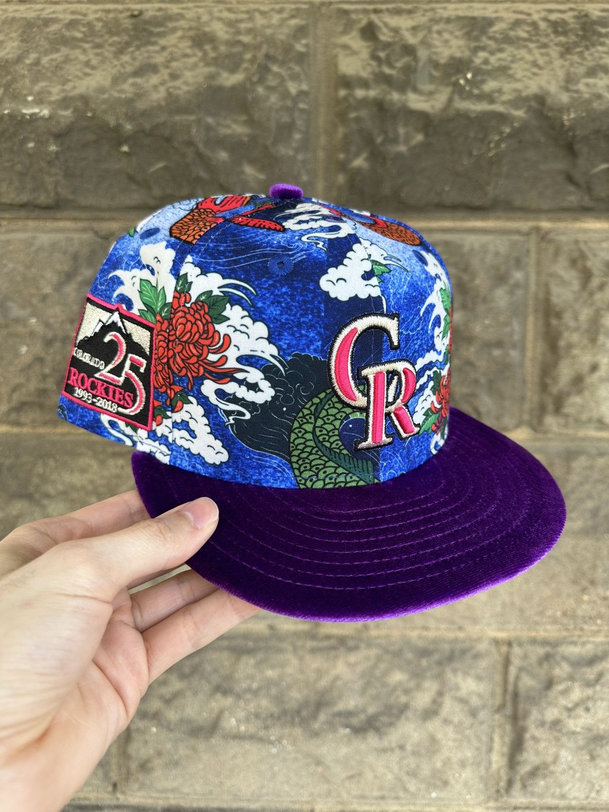 image of Hat Club x Myfitteds 7 1/2 Colorado Rockies 25Th Anniversary Koi Pond Rockwell, Men's