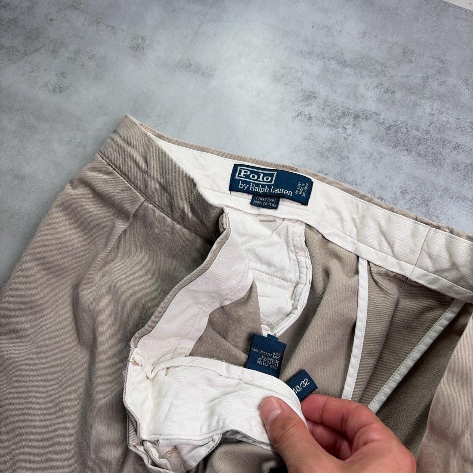 Polo Ralph Lauren Y2K Beige Polo Ralph Lauren Chino Baggy Ethan Pants Size US 40 / EU 56 - 5 Thumbnail