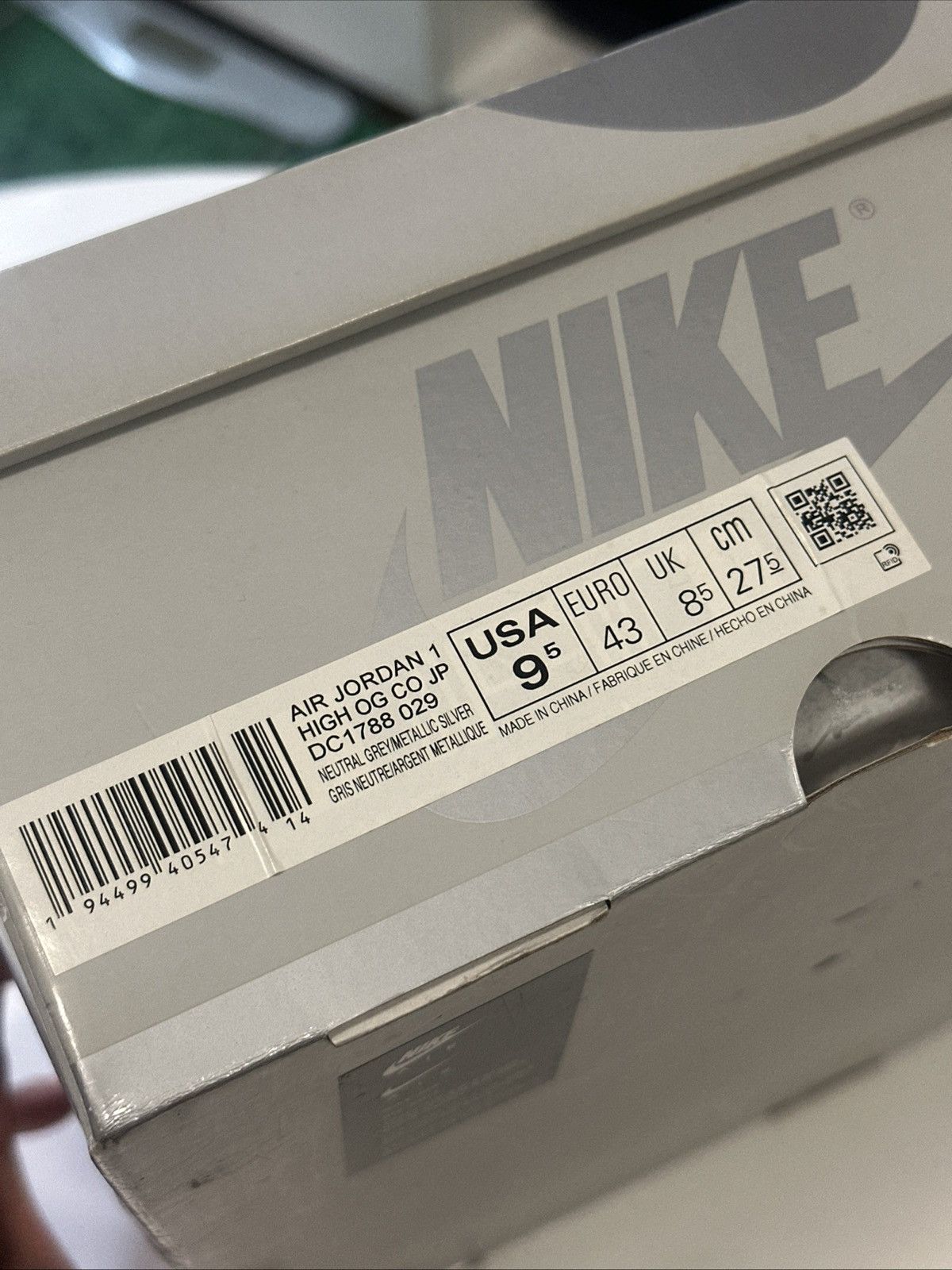 Nike Men Nike Air Jordan 1 High CO JP TOKYO Grey 9.5 DC 1788 029 Size US 9.5 / EU 42-43 - 12 Thumbnail
