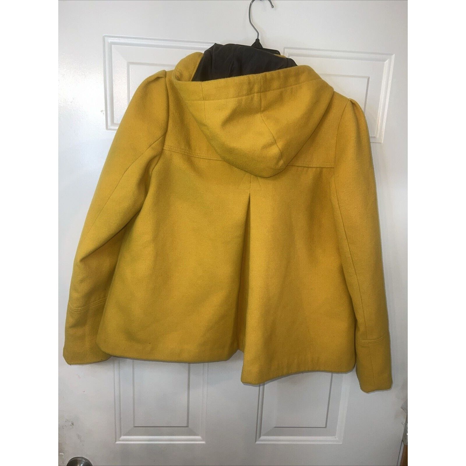 H&M H&M Women’s Pea Coat Yellow Size 6 With Hood Wool Blend Zip Size M / US 6-8 / IT 42-44 - 7 Thumbnail