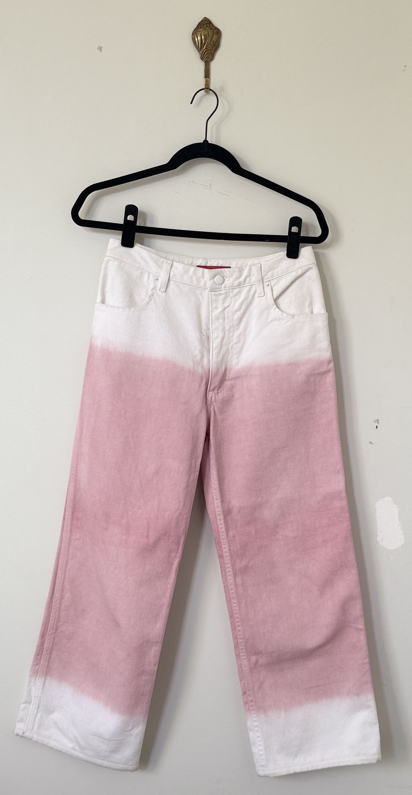 Eckhaus Latta Mid-Rise Wide Leg White/Pink Ombre Jean Size 28" / US 6 / IT 42 - 4 Thumbnail