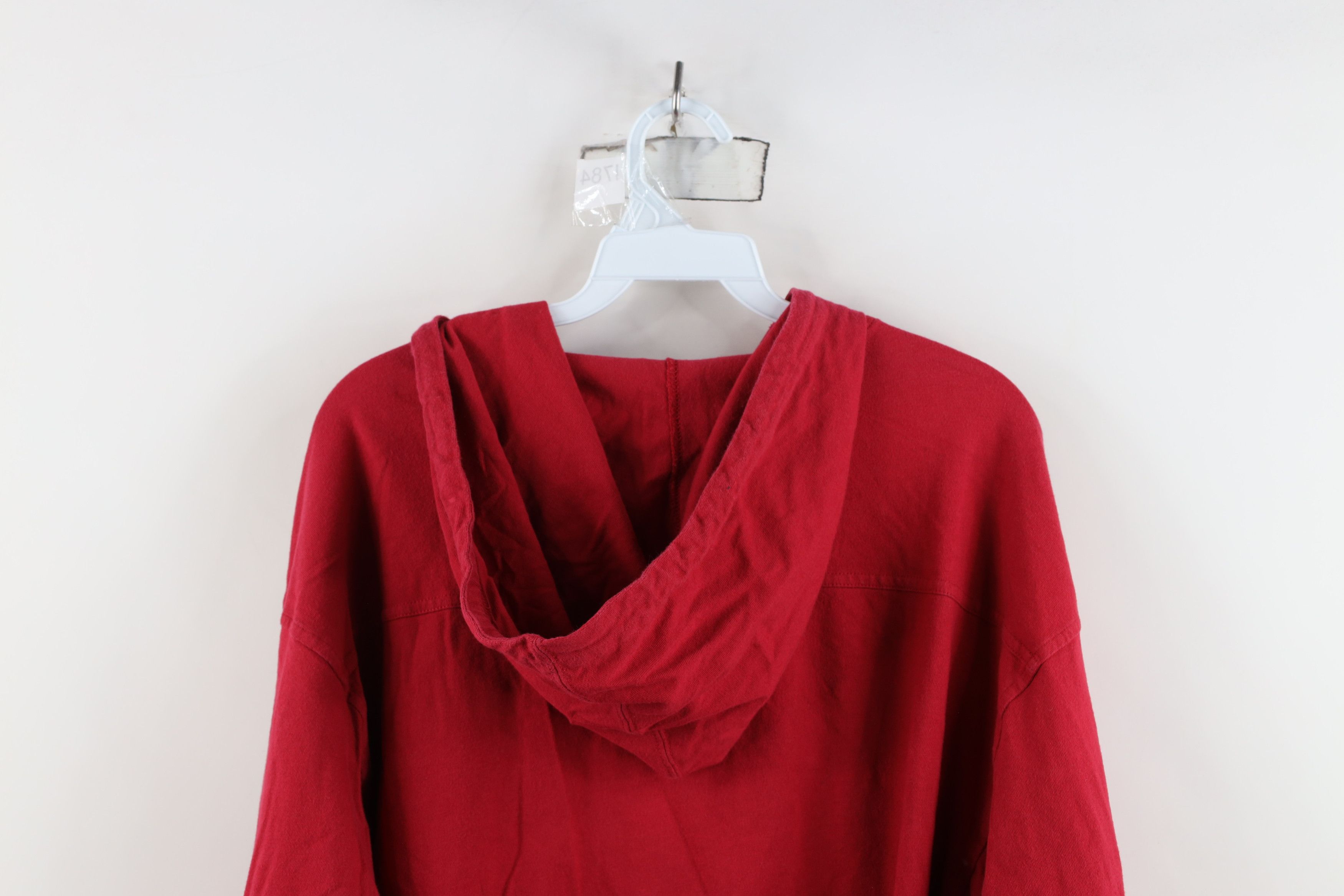 Esprit Vintage 90s Esprit Spell Out Baggy Hoodie T-Shirt Red USA Size M / US 6-8 / IT 42-44 - 9 Thumbnail