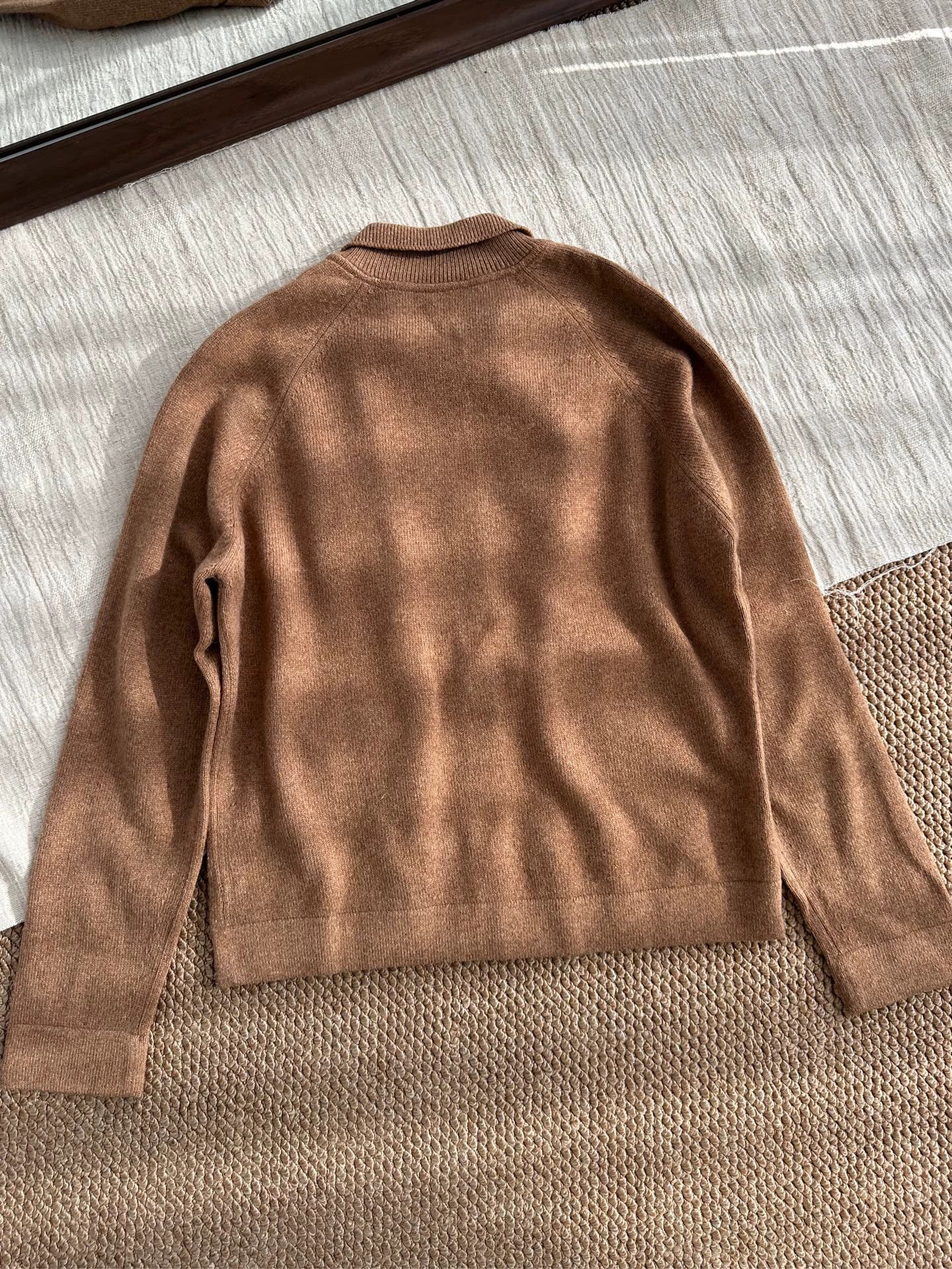 Hermes HERMES Cashmere Knit L/S Wmns Caramel Brown Size L / US 10 / IT 46 - 5 Thumbnail