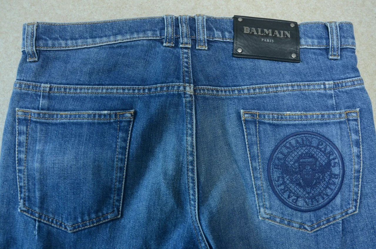 Balmain Balmain 18SS Biker Knee Pleat Washed Jeans Size US 31 - 7 Thumbnail